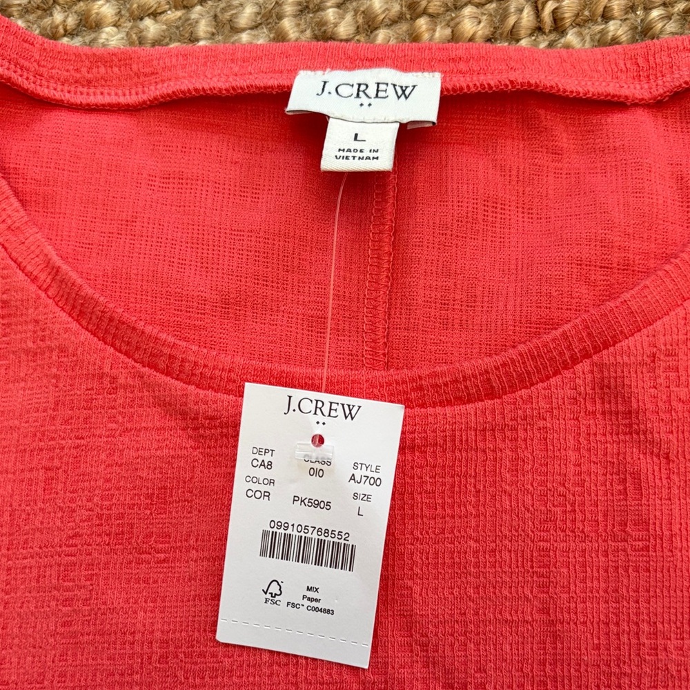 J. Crew Coral Short Sleeve Tee - Picture 2 of 3